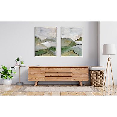 Sylvie Whispers of the Hills 1 and 2 Framed Canvas Art Set