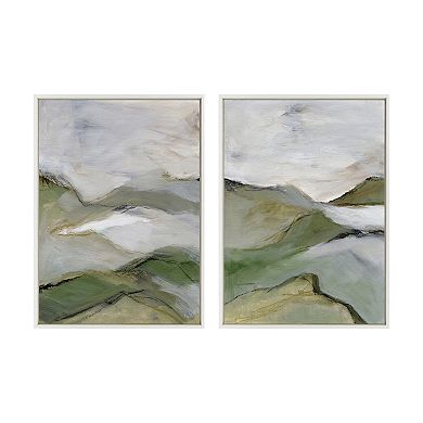 Sylvie Whispers of the Hills 1 and 2 Framed Canvas Art Set