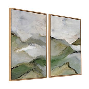Sylvie Whispers of the Hills 1 and 2 Framed Canvas Art Set