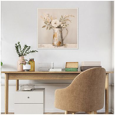 Sylvie Pitcher with Flowers Boho Country 1 Framed Canvas by The Creative Bunch Studio
