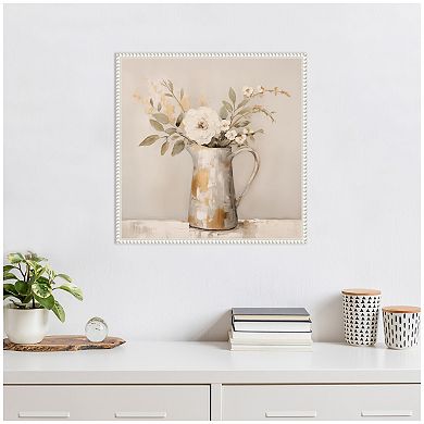 Sylvie Pitcher with Flowers Boho Country 1 Framed Canvas by The Creative Bunch Studio