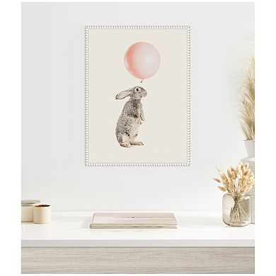 Sylvie The Bunny and the Pink Balloon Framed Canvas by July Art Prints