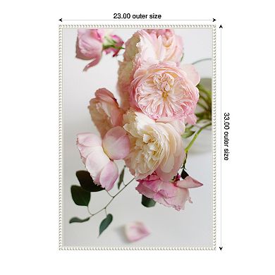 Sylvie Soft Pink Flower Bouquet Framed Canvas by Kristy Campbell