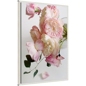 Sylvie Soft Pink Flower Bouquet Framed Canvas by Kristy Campbell