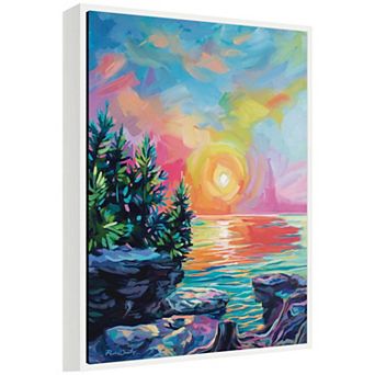 Sylvie Tangerine Sunrise Framed Canvas by Rachel Christopoulos