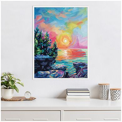Sylvie Tangerine Sunrise Framed Canvas by Rachel Christopoulos