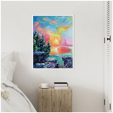 Sylvie Tangerine Sunrise Framed Canvas by Rachel Christopoulos