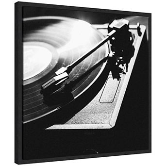 Sylvie Vinyl Record Player Framed Canvas by Alicia Abla