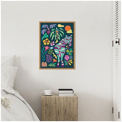 Sylvie Wildlife Safari Zebra Framed Canvas by Rachel Lee