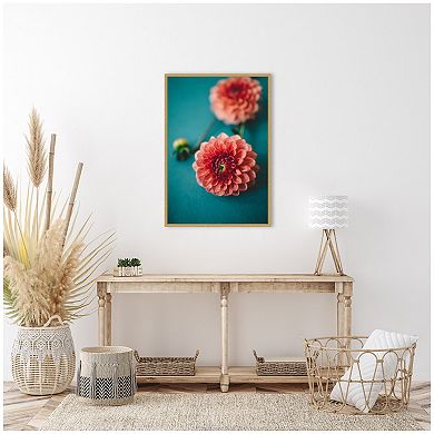 Sylvie Vibrant Pink Dahlia Floral Framed Canvas by Patricia Hasz of Patricia Rae Photography