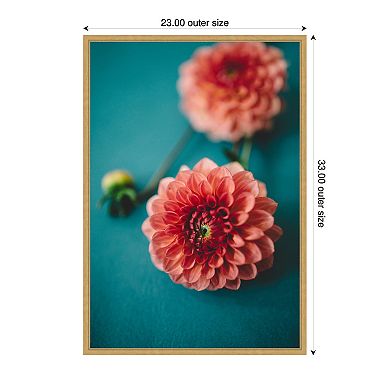 Sylvie Vibrant Pink Dahlia Floral Framed Canvas by Patricia Hasz of Patricia Rae Photography