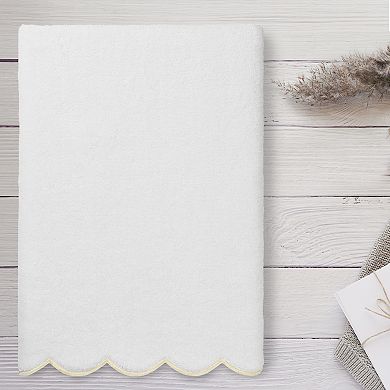 Linum Home Textiles ADORNIA Turkish Cotton Scallop Bath Towel