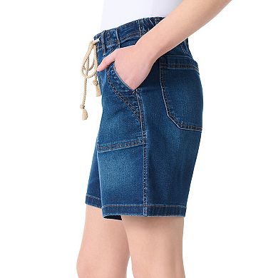 Petite Gloria Vanderbilt Patch Pocket Jean Shorts
