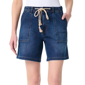 Petite Gloria Vanderbilt Patch Pocket Jean Shorts