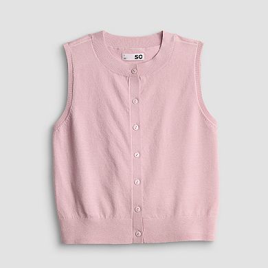 Juniors' SO® Lightweight Sleeveless Cardigan
