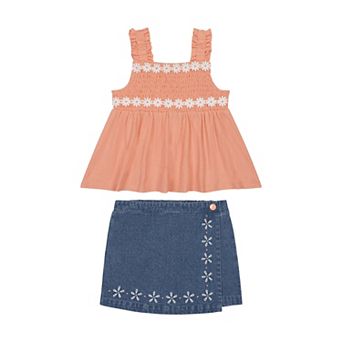 Girls 4-6 Little Lass 2 pc Smocked Top & Skort Set
