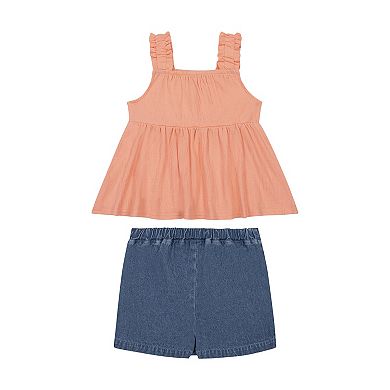 Girls 4-6 Little Lass 2-Piece Smocked Top & Skort Set