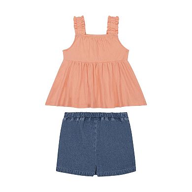 Girls 4-6 Little Lass 2-Piece Smocked Top & Skort Set