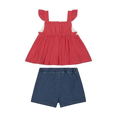 Girls 4-6 Little Lass 2-Piece Strawberry Top & Shorts Set