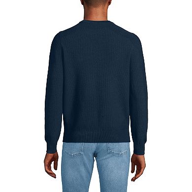 Big & Tall Lands' End Long Sleeve Washable Merino Wool V-Neck Sweater