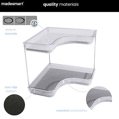 Madesmart Two Level Corner Shelf with Drying Stone