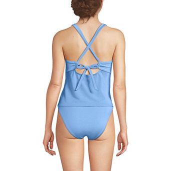 Women's Lands' End Ribbed Tankini Top & High Waisted Bottom Swimsuit Set