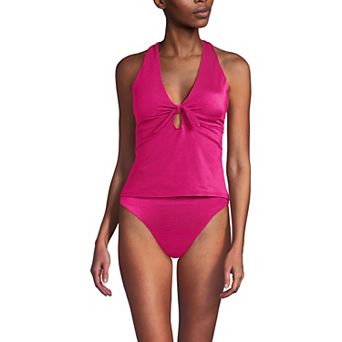 Women's Lands' End Ribbed Tankini Top & High Waisted Bottom Swimsuit Set