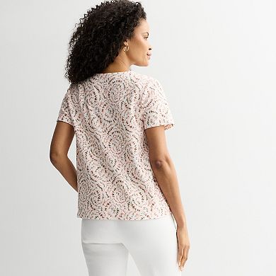 Women's Croft & Barrow® Short Sleeve Tie Front Top