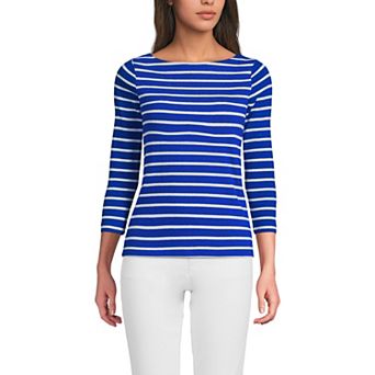 Petite Lands' End Mariner Jersey Boatneck Top