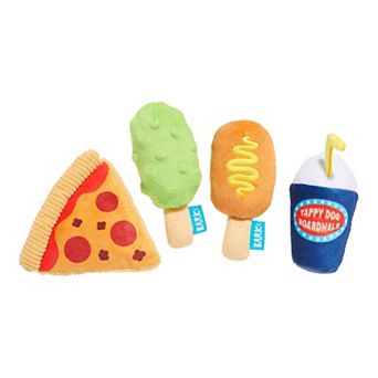 BARK Thrill-Squeaker Snacks Plush Pet Toy 4-Pack