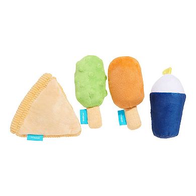 BARK Thrill-Squeaker Snacks Plush Pet Toy 4-Pack
