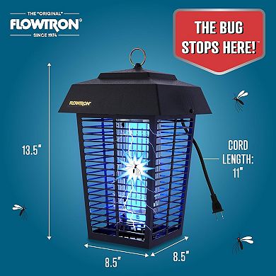 Flowtron 1 Acre Bug Zapper with 40W Bulb & 5600V Instant Killing Grid, Electric Mosquito Zapper