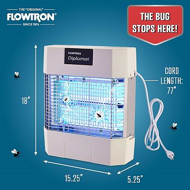 Flowtron Diplomat Indoor Bug Zapper, 1200 Sq Ft Electric Fly & Insect Killer W/80W UV Light & More