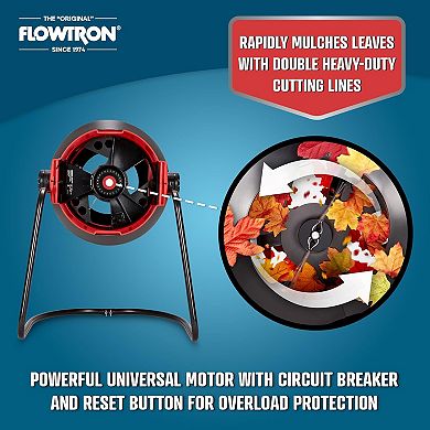 Flowtron LE-900 Electric Leaf Mulcher Shredder, Powerful Leaf Shredder with 21" Funnel
