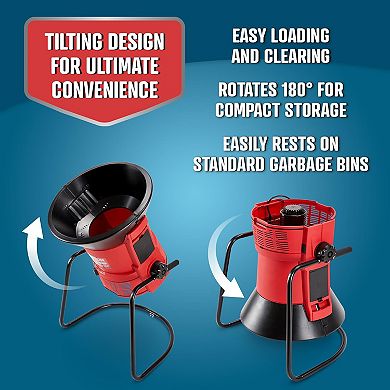 Flowtron LE-900 Electric Leaf Mulcher Shredder, Powerful Leaf Shredder with 21" Funnel