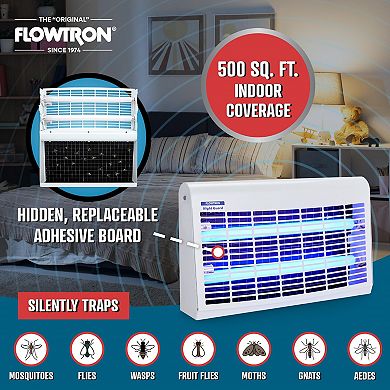 Flowtron Portable Indoor Fly Trap, 30W, Dual Lure Electric Insect Killer, 500 Sq Ft Coverage