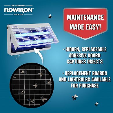 Flowtron Portable Indoor Fly Trap, 30W, Dual Lure Electric Insect Killer, 500 Sq Ft Coverage