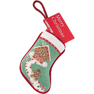 Lands' End Mini Needlepoint Christmas Stocking