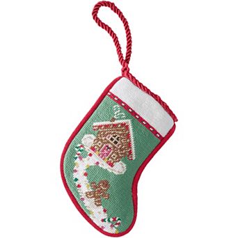 Lands' End Mini Needlepoint Christmas Stocking