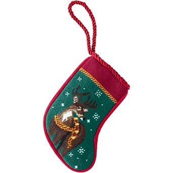 Lands' End Mini Needlepoint Christmas Stocking