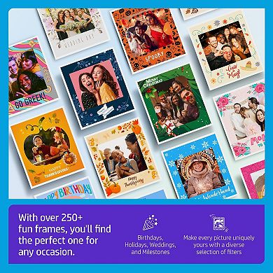 HP Sprocket Photo Booth + 110 3x4 Zink Paper Sheets, Digital Instant Color Photo Printer