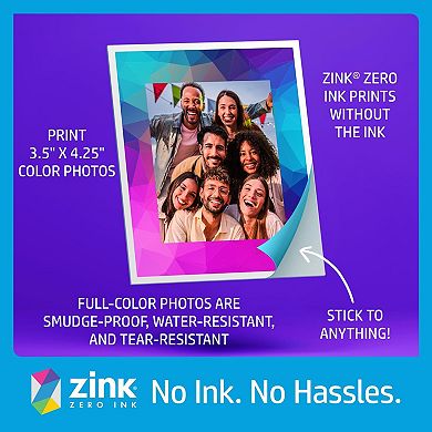 HP Sprocket Photo Booth + 110 3x4 Zink Paper Sheets, Digital Instant Color Photo Printer