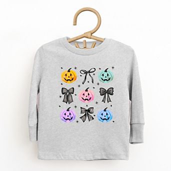 Coquette Colorful Pumpkin Chart - Toddler Long Sleeve Tee