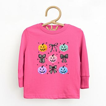Coquette Colorful Pumpkin Chart - Toddler Long Sleeve Tee