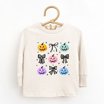 Coquette Colorful Pumpkin Chart - Toddler Long Sleeve Tee