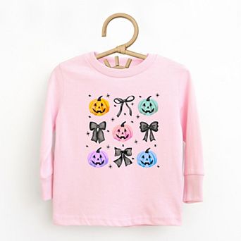Coquette Colorful Pumpkin Chart - Toddler Long Sleeve Tee