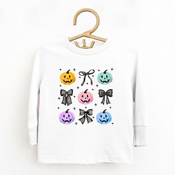 Coquette Colorful Pumpkin Chart - Toddler Long Sleeve Tee