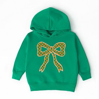 Coquette Orange Checker Bow - Toddler Hoodie
