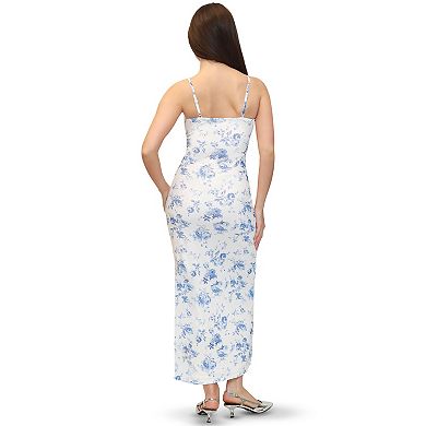 Juniors' madden girl Mesh Cami Slit Maxi Dress