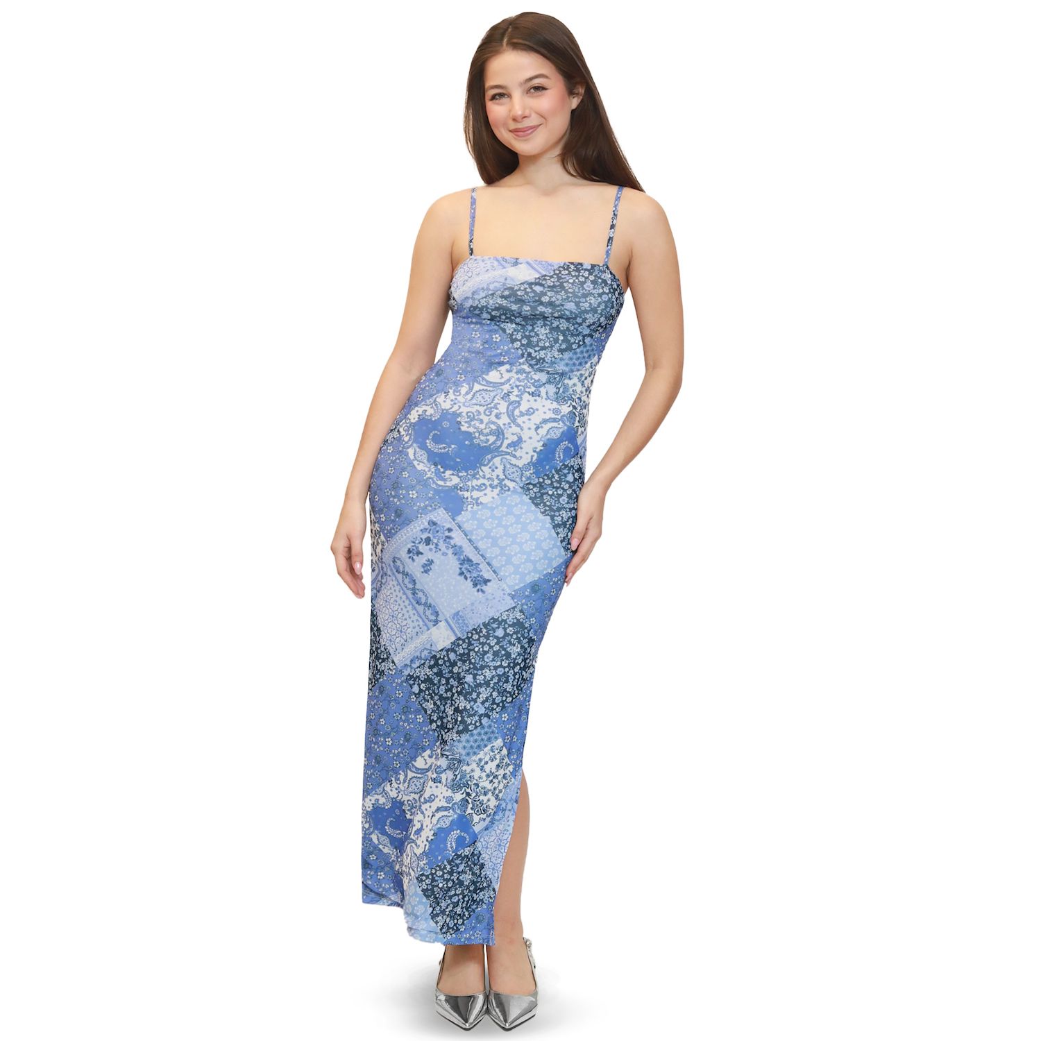 Женские платья madden Juniors' madden girl Mesh Cami Slit Maxi Dress